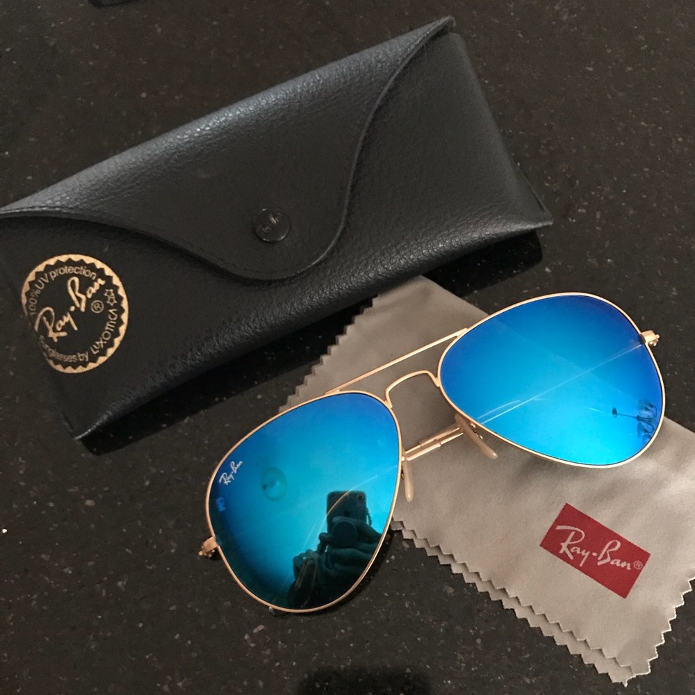 Blue Flash Ray Ban Aviators 58mm-Unisex